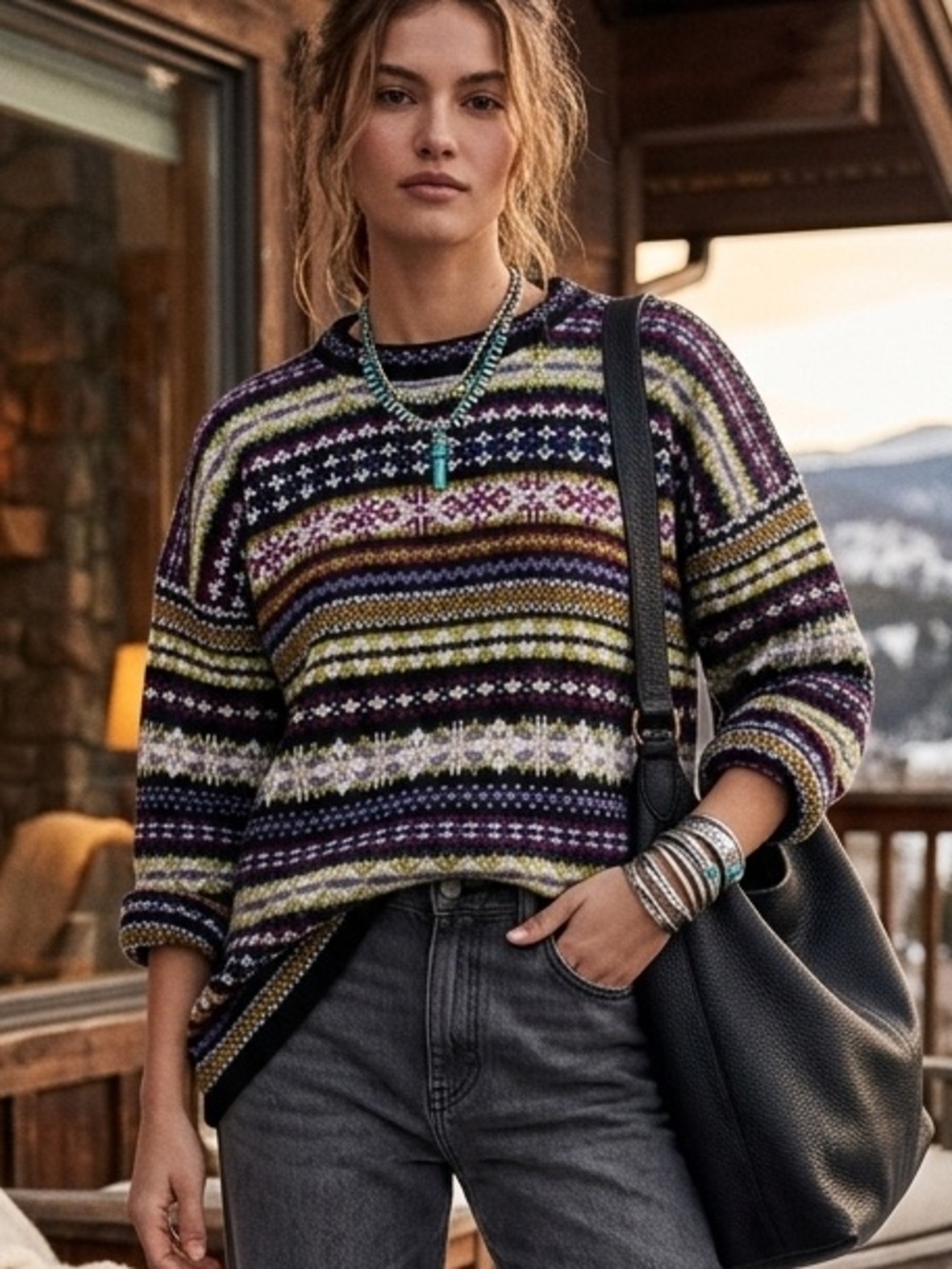 Laura Tyler Vintage Fair Aisle Sweater Oversized